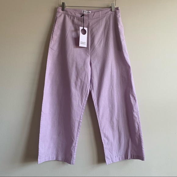 CHARLIE HOLIDAY JOELLE PANT LILAC HIGH RISE WIDE LEG - Picture 10 of 16
